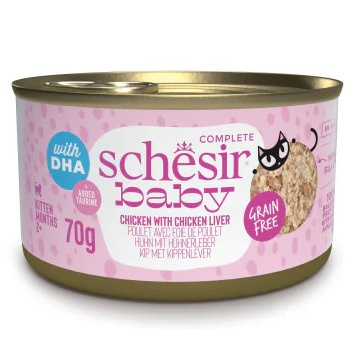 Schesir Baby kurczak, wątróbka w bulionie kitten 70 g