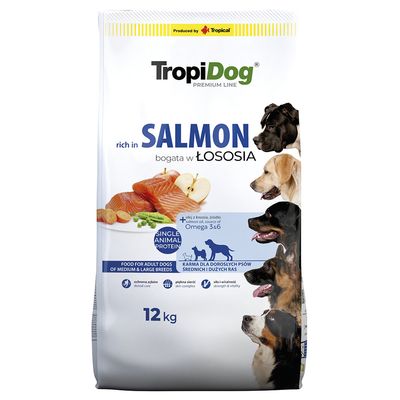 Tropidog Premium łosoś adult średnie rasy, duże rasy 12 kg × 2