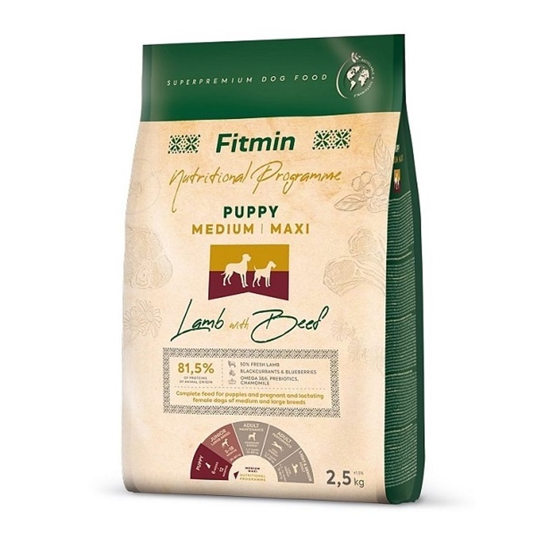 Fitmin Nutritional Programme jagnięcina, wołowina puppy średnie rasy, duże rasy 2,5 kg