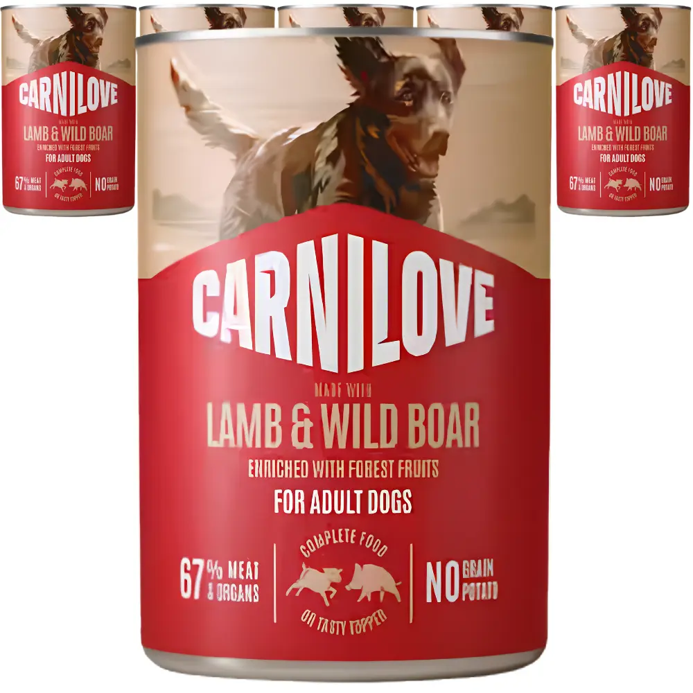 Carnilove jagnięcina, dzik adult 400 g × 6