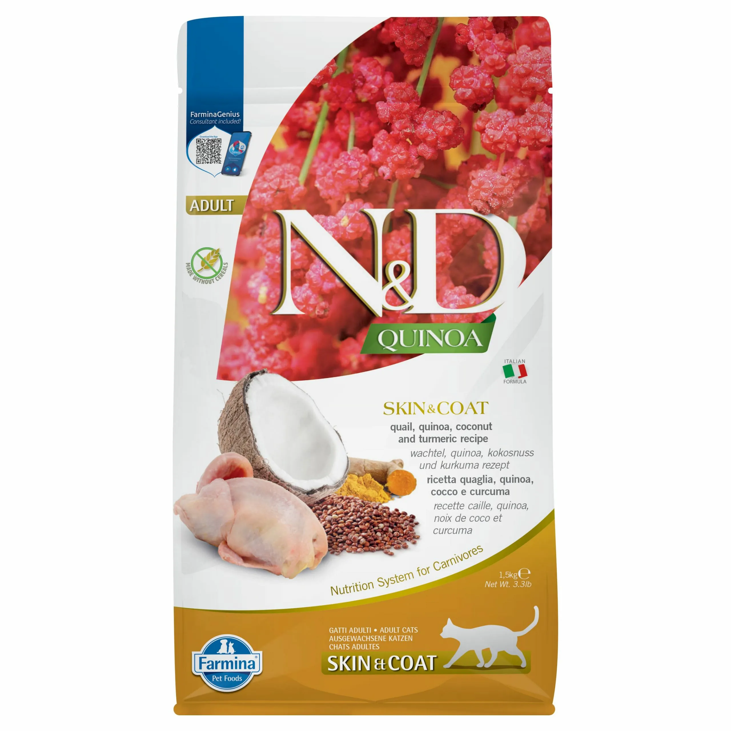 Farmina N&D Quinoa Skin & Coat przepiórka z quinoa adult 1,5 kg