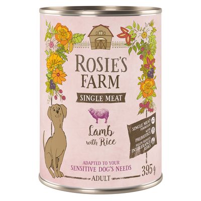 Rosie's Farm Single Meat jagnięcina z ryżem adult 395 g × 6