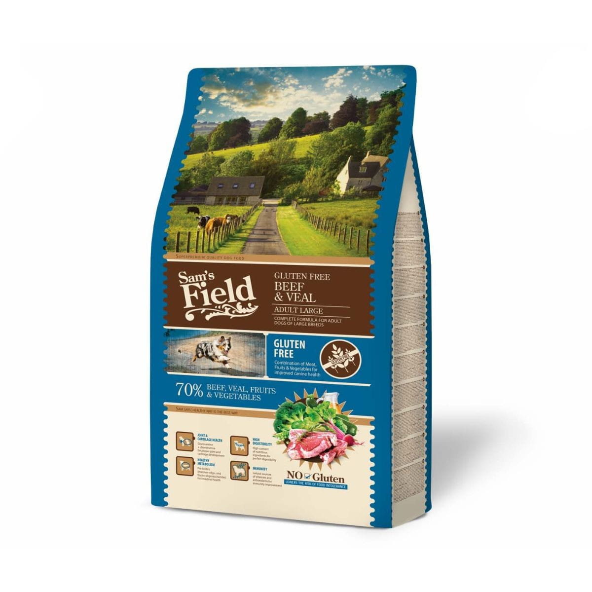 Sam's Field cielęcina, wołowina adult duże rasy 2,5 kg