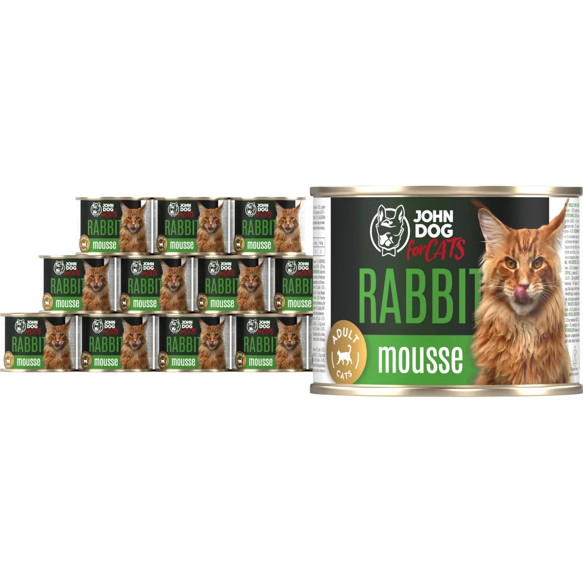 John Dog For Cats królik pasztet adult 200 g × 12