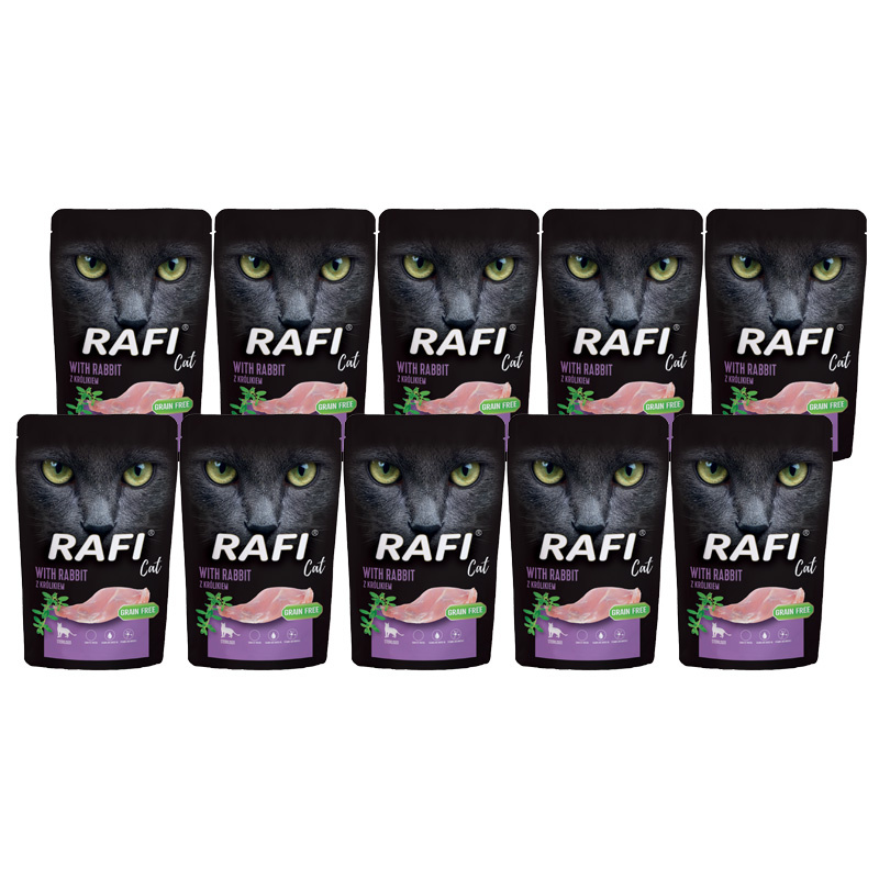 Rafi Cat Sterilised królik adult 100 g × 10