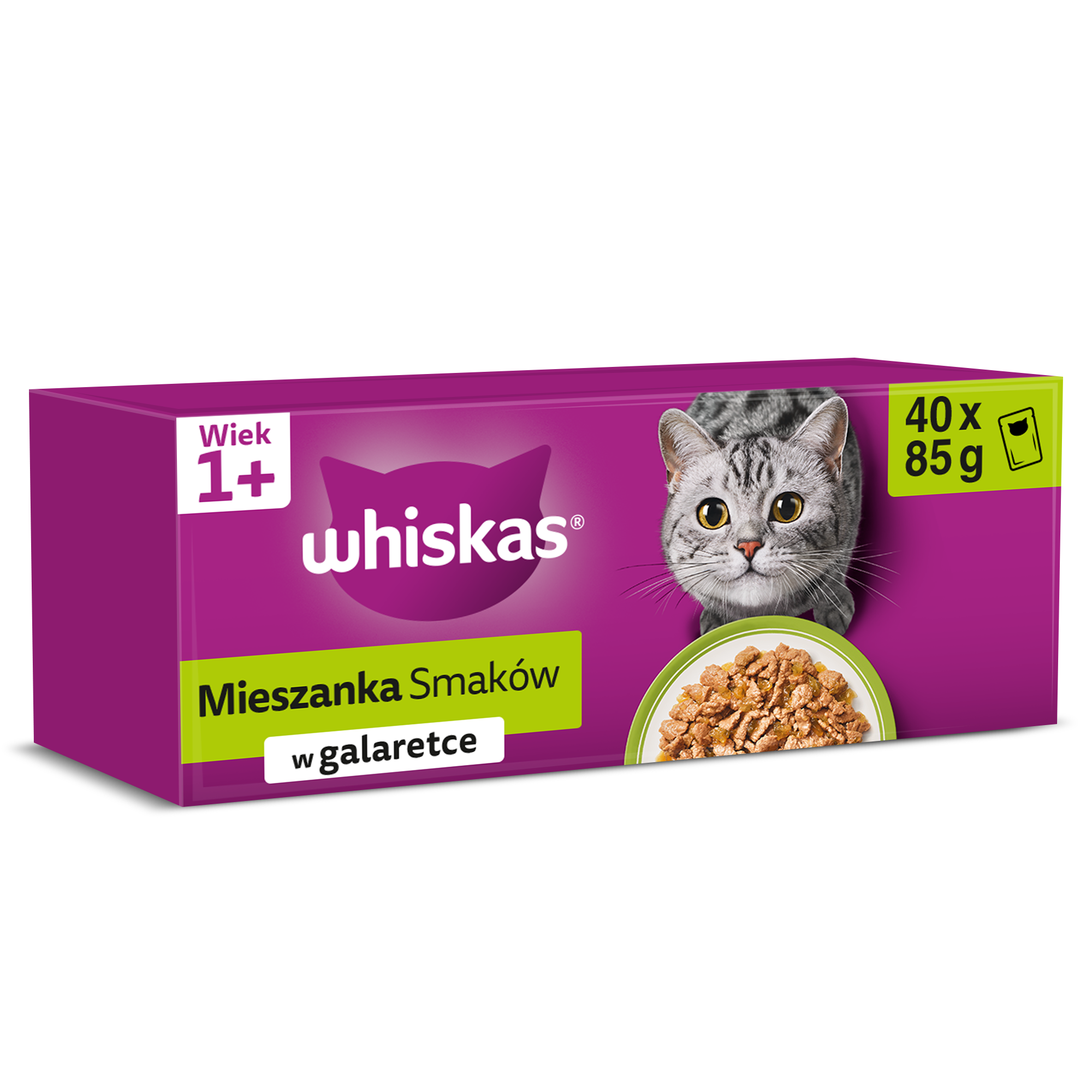 Whiskas mix smaków w galaretce adult 85 g × 40