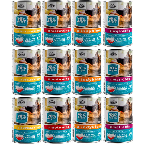 Pet Republic Frendi indyk, kurczak, wołowina, wątróbka adult 1.25 kg × 12
