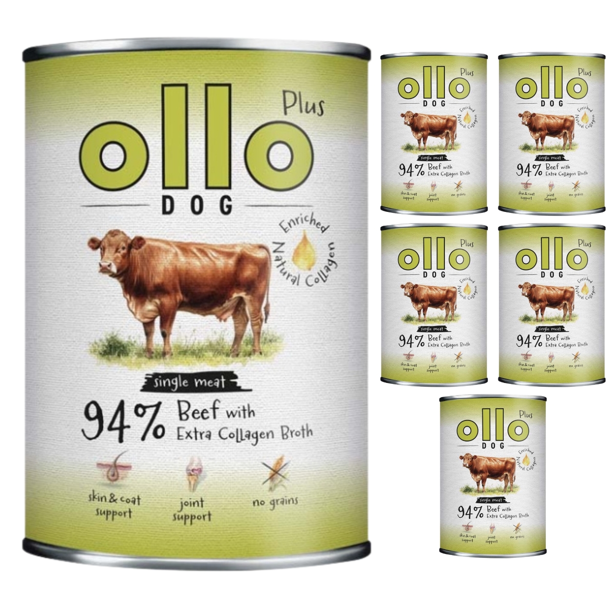 Ollo Plus Kolagen wołowina duże rasy 800 g × 6