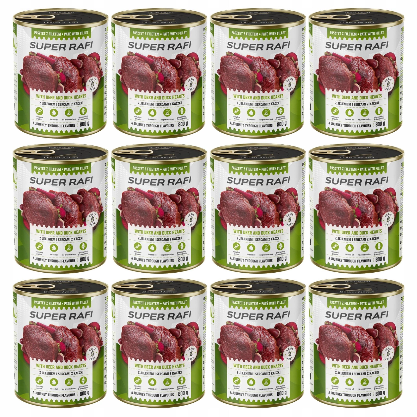 Rafi Super Rafi jeleń, kaczka adult 800 g × 12
