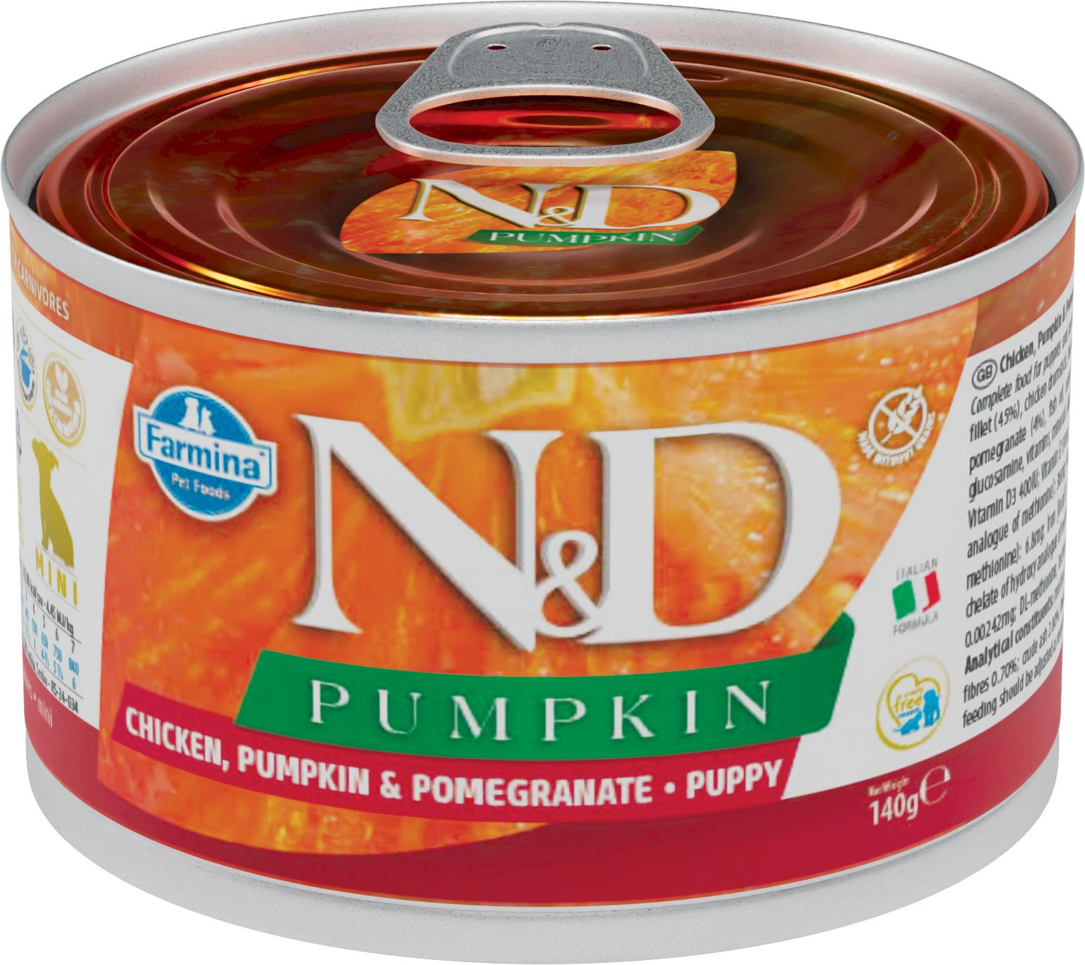 Farmina N&D Pumpkin kurczak, dynia, granat puppy małe rasy 140 g