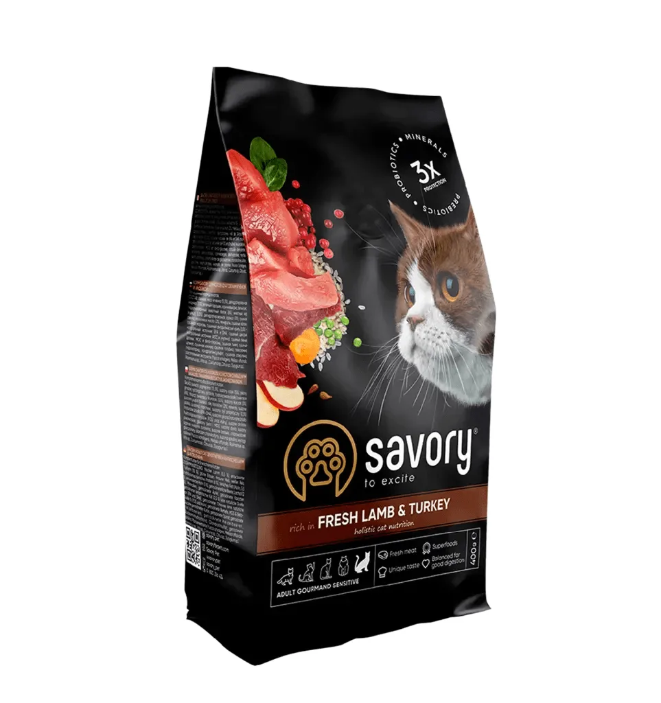 Savory Sensitive indyk, jagnięcina adult 400 g