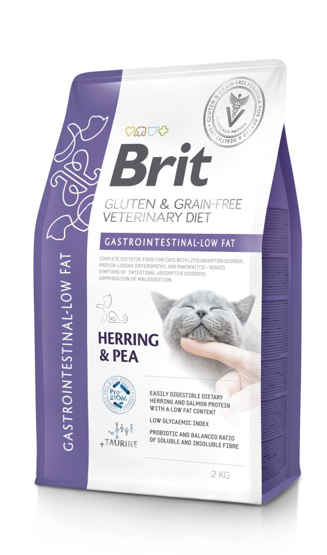 Brit Veterinary Diet Gastrointestinal Low Fat śledź z grochem adult 2 kg