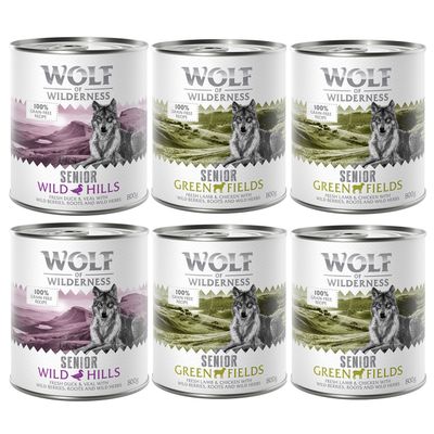 Wolf of Wilderness cielęcina, jagnięcina, kaczka, kurczak senior 800 g × 6