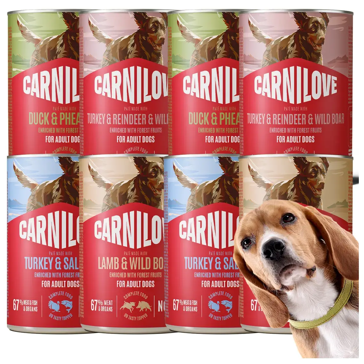 Carnilove dziczyzna, jagnięcina, kaczka, łosoś adult 400 g × 8