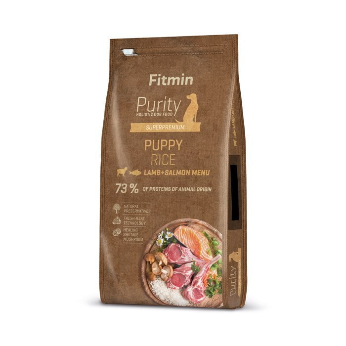 Fitmin Purity Rice jagnięcina, łosoś puppy 12 kg