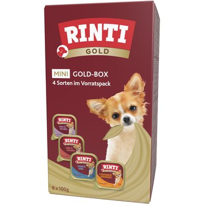 Rinti Gold Mini drób, gęś, indyk, kaczka, królik, kurczak, perliczka, wołowina adult małe rasy 100 g × 8