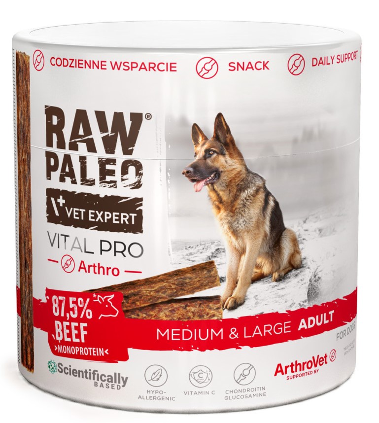 VetExpert Raw Paleo Vital Pro Arthro wołowina średnie rasy, duże rasy 100 g