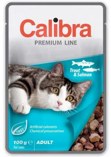 Calibra Premium Line pstrąg, łosoś w sosie adult 100 g