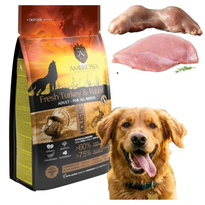 Ambrosia Sensitive indyk, królik adult 12 kg