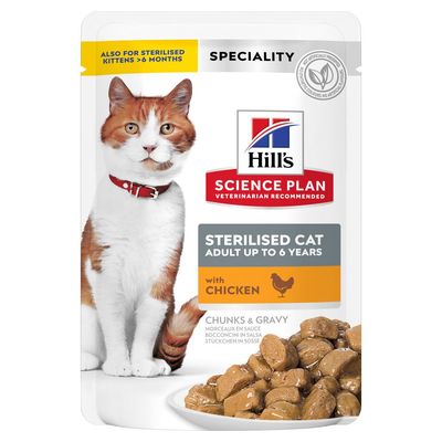 Hill's Science Plan Sterilised Light kurczak w sosie adult 85 g × 24