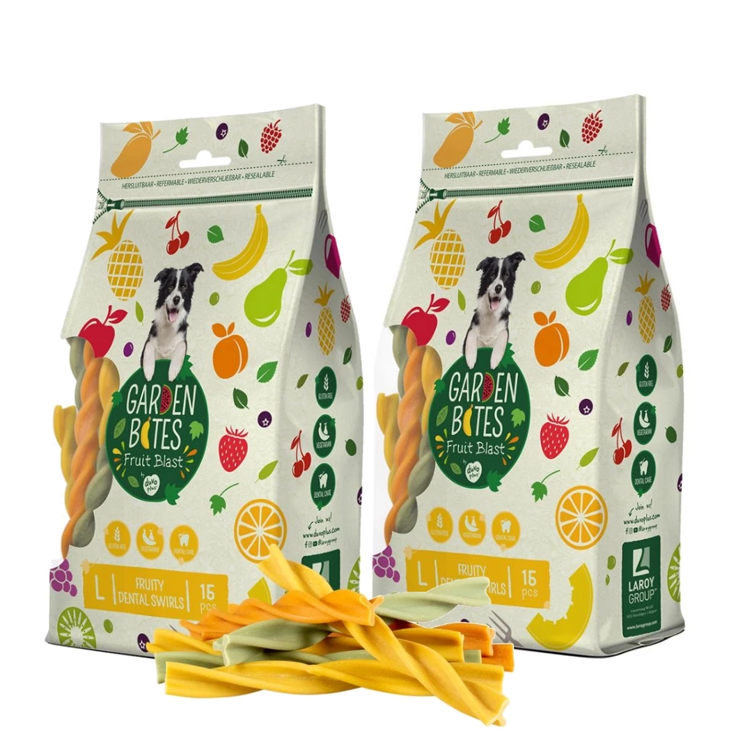 Garden Bites Fruity Dental Swirls banan, batat duże rasy 270 g × 2