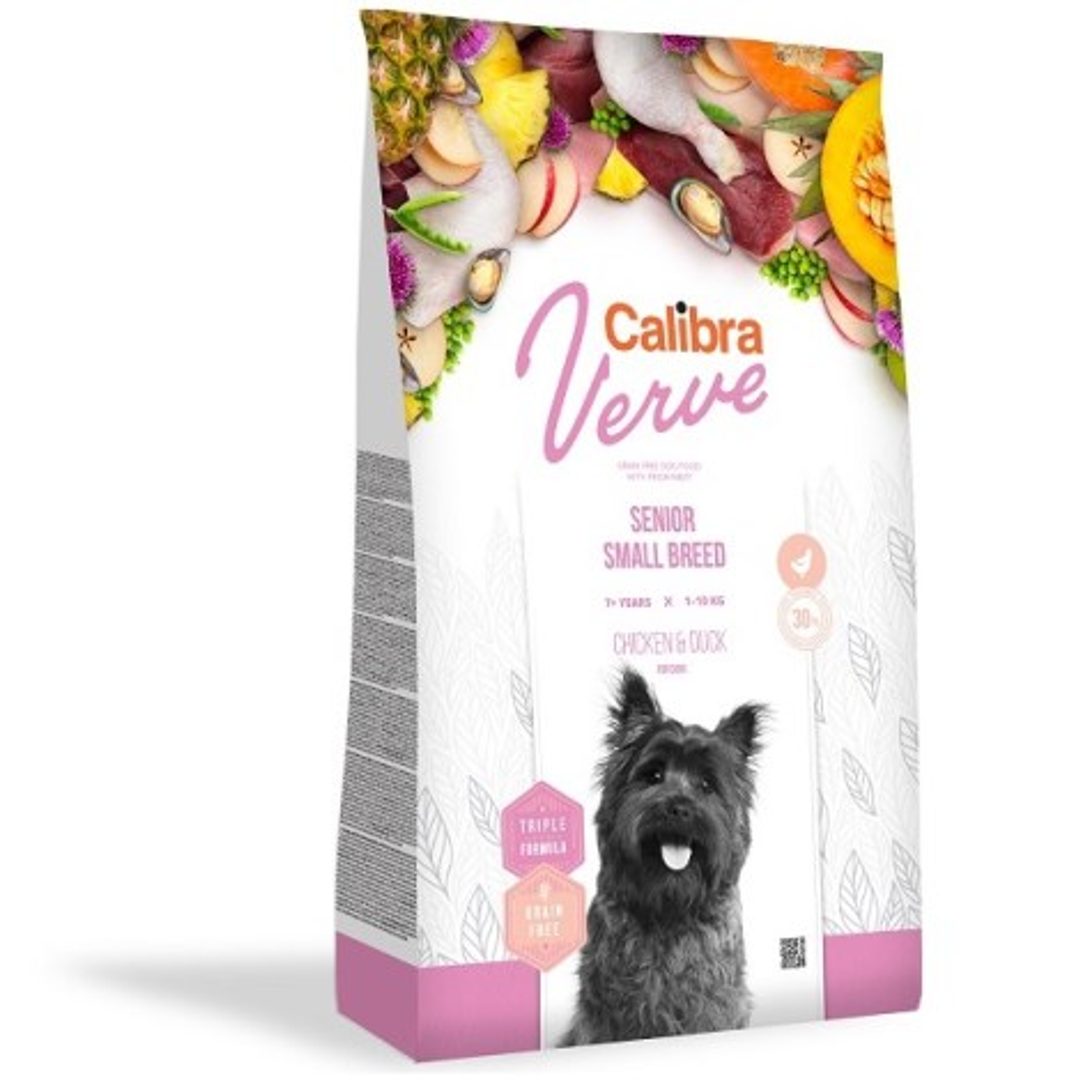Calibra Dog Verve GF kurczak, kaczka senior małe rasy 1,2 kg