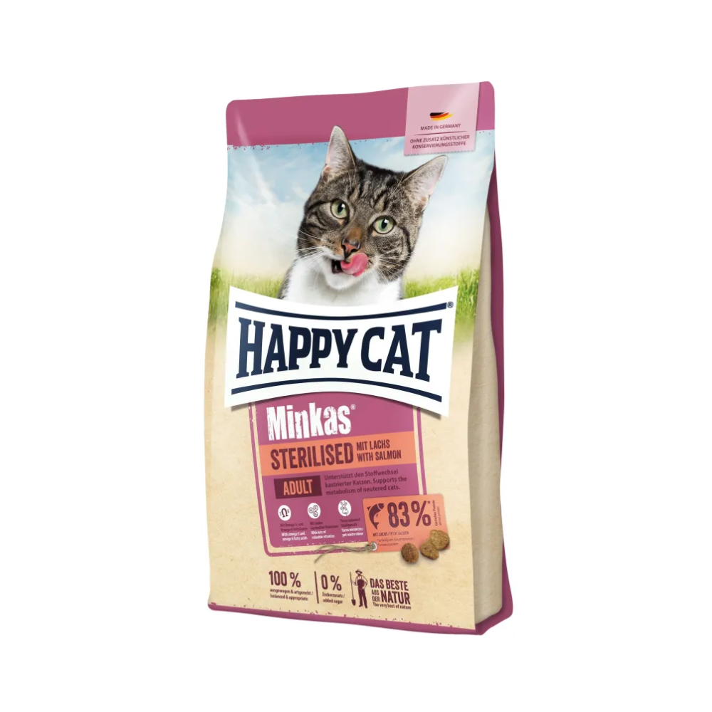 Happy Cat Minkas Sterilised łosoś adult 10 kg