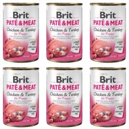 Brit Pate & Meat indyk, kurczak puppy 400 g × 6