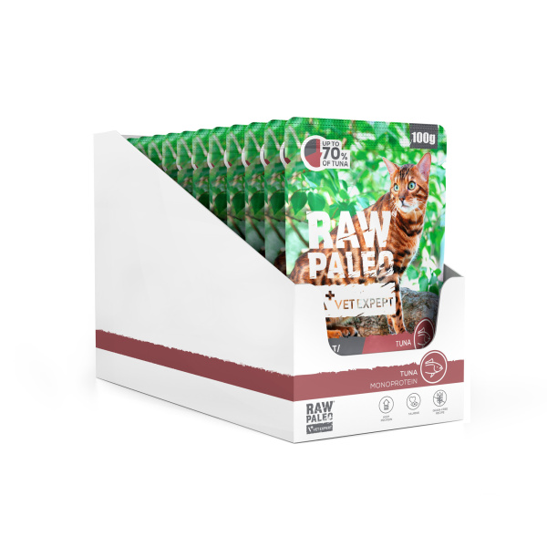 VetExpert Raw Paleo Sterilised tuńczyk adult 100 g × 12