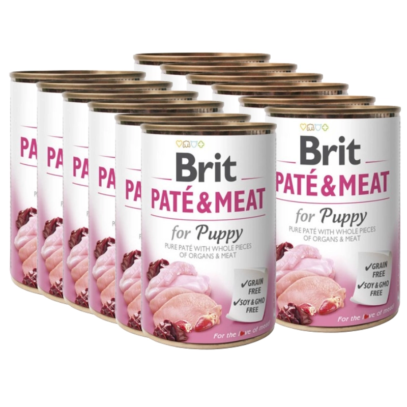 Brit Pate & Meat indyk, kurczak puppy 400 g × 12