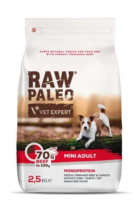 VetExpert Raw Paleo wołowina adult małe rasy 2,5 kg
