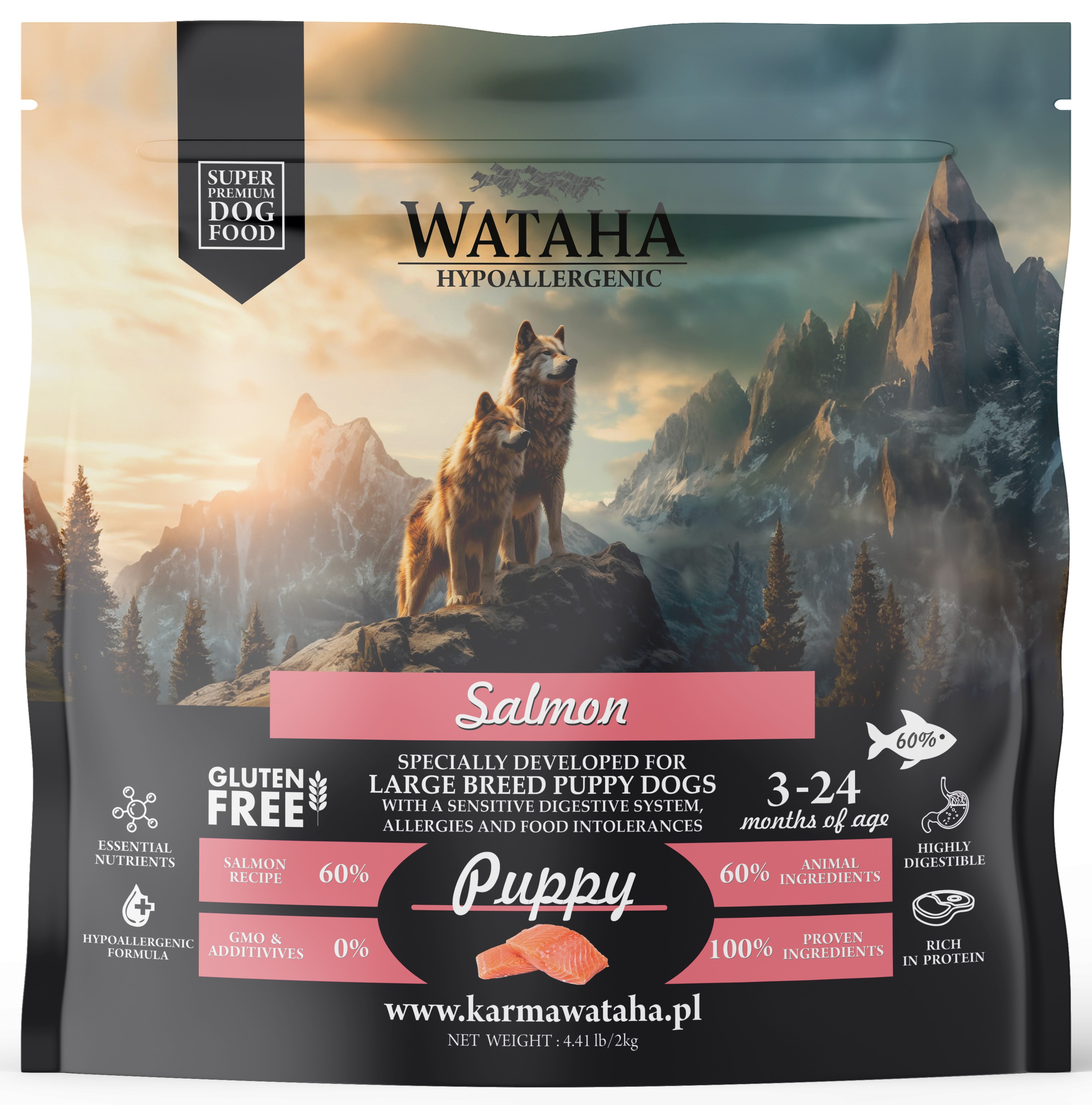 Wataha łosoś junior duże rasy 2 kg