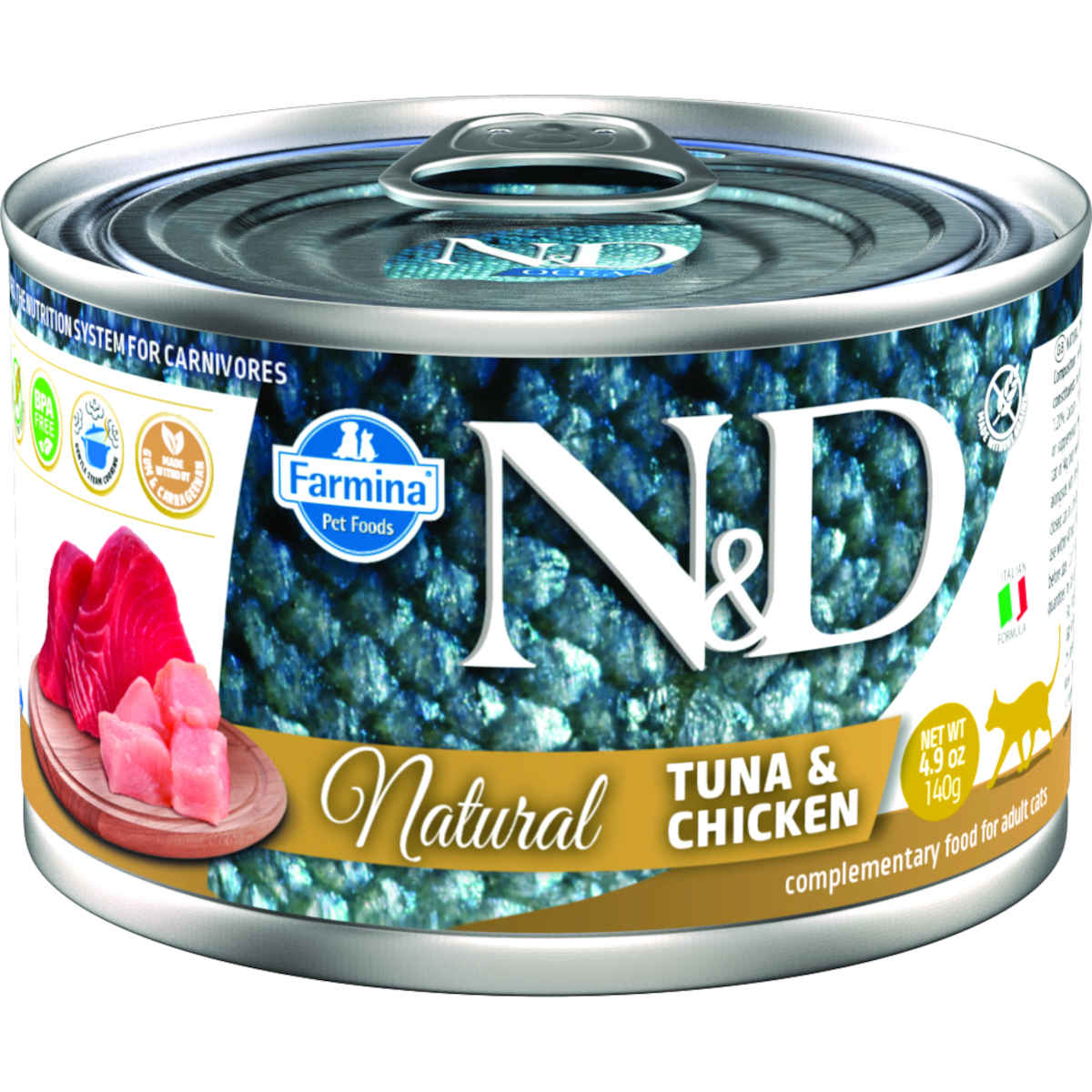 Farmina N&D Natural kurczak, tuńczyk w bulionie adult 140 g