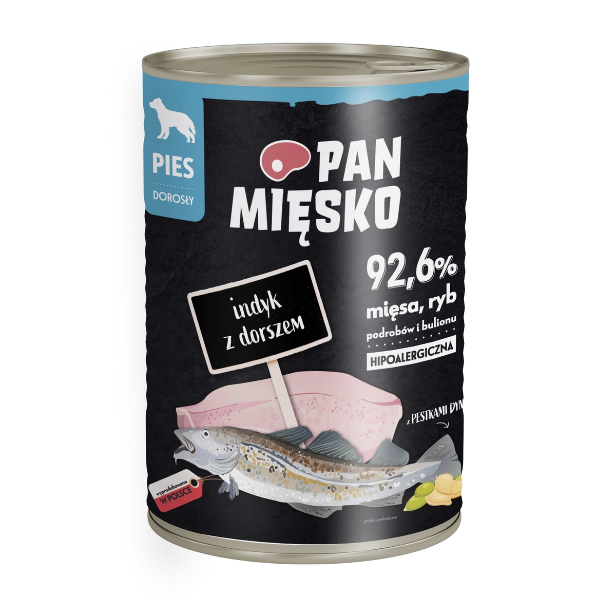 Pan Mięsko indyk, dorsz adult 400 g