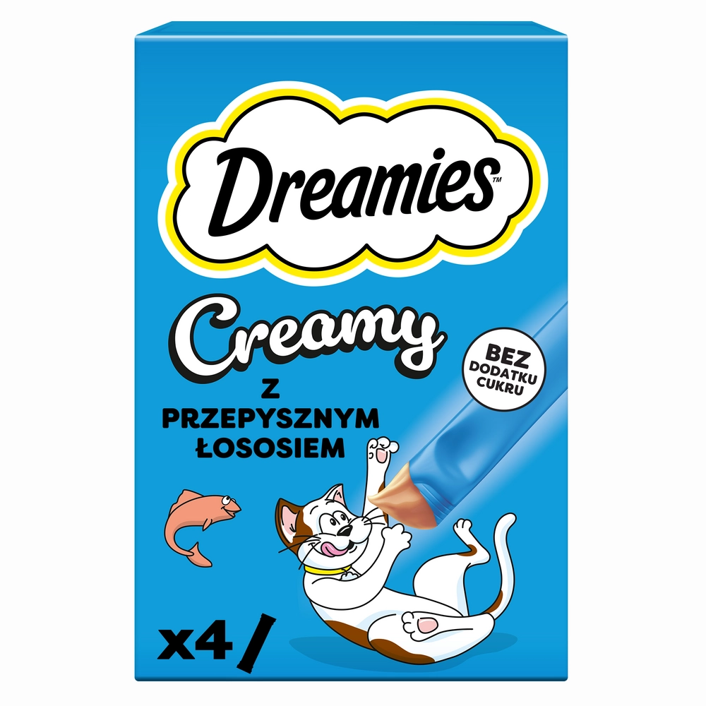 Dreamies Creamy łosoś 10 g × 4