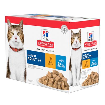 Hill's Science Plan mix smaków kawałki w sosie senior 85 g × 24