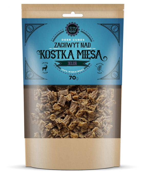 Trzy Psy Zachwyt Nad Kostką Mięsa jeleń 70 g