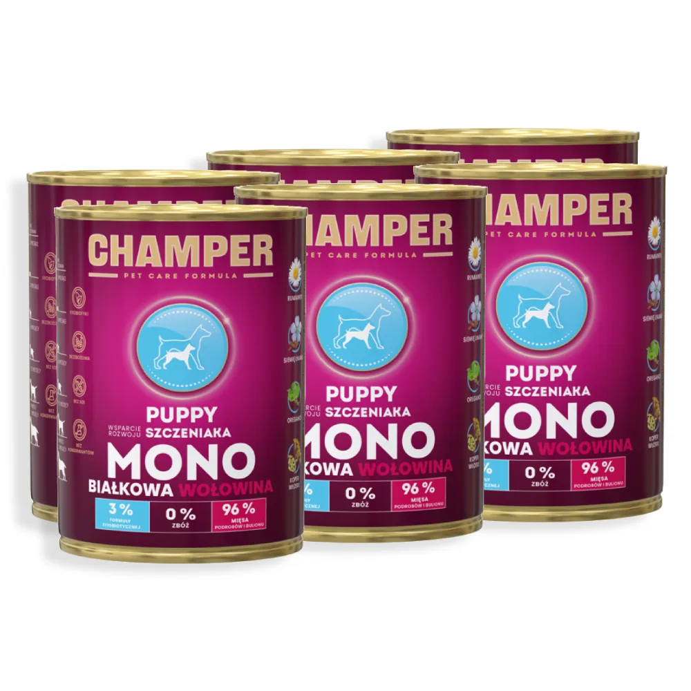 Champer Puppy Monobiałkowa wołowina junior 400 g × 6