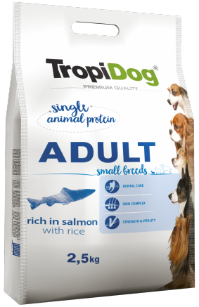 Tropidog Premium łosoś adult małe rasy 2,5 kg