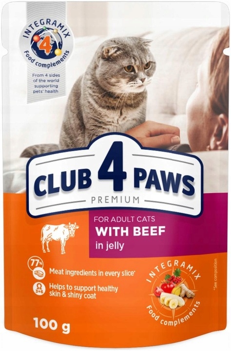 Club 4 Paws Premium wołowina w galaretce adult 100 g