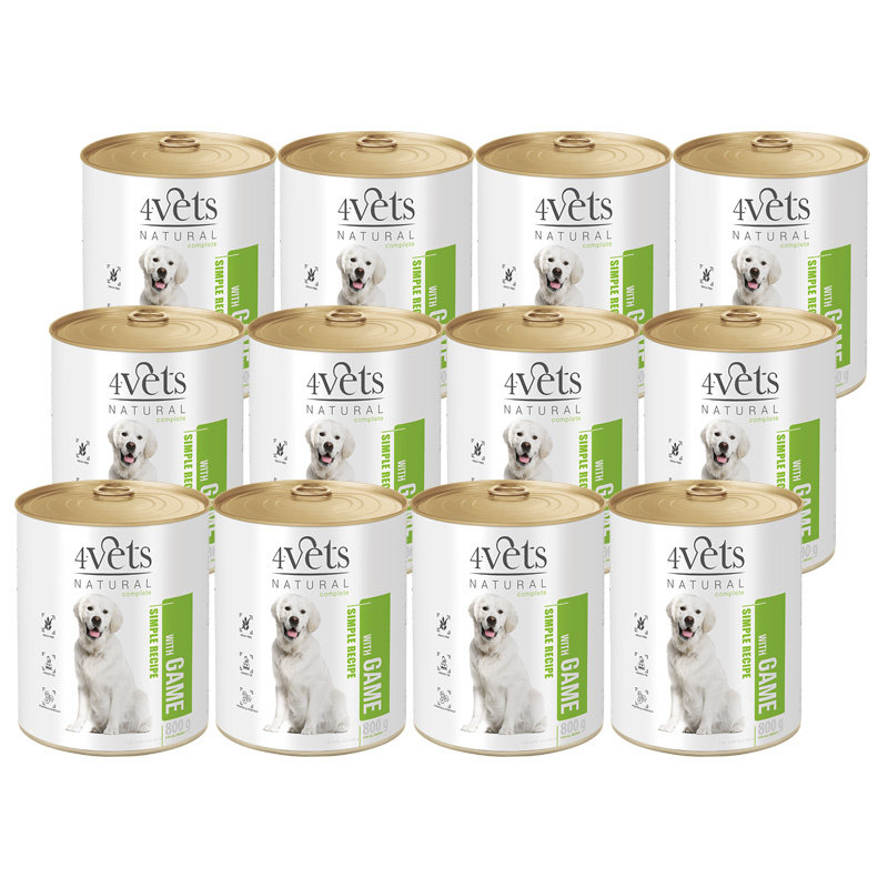 4Vets Natural dziczyzna adult 800 g × 12