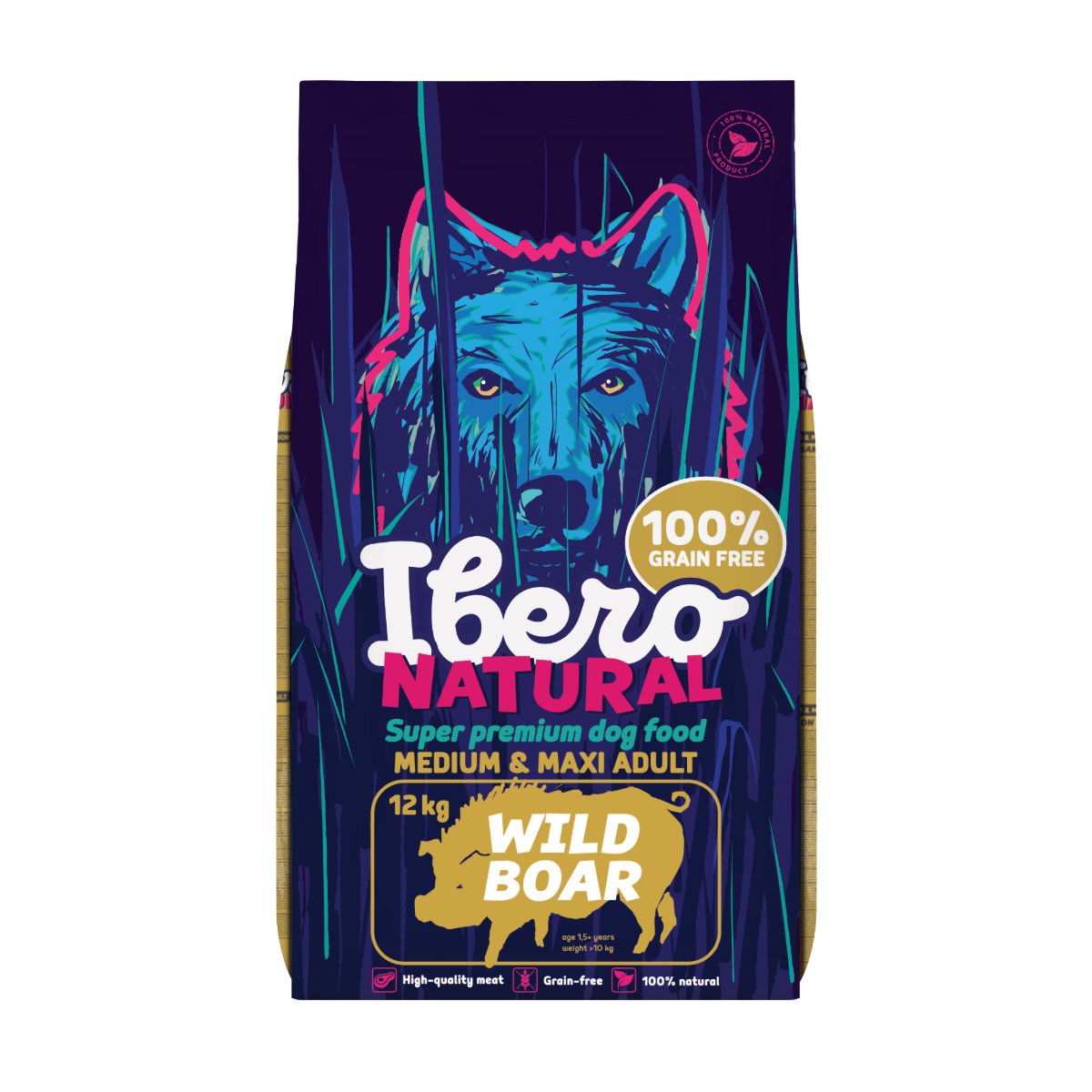 Ibero Grain Free dzik adult średnie rasy, duże rasy 12 kg