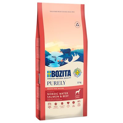 Bozita Purely wołowina, łosoś adult duże rasy 11 kg × 2