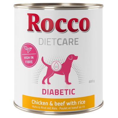 Rocco Diet Care Diabetic kurczak z wołowiną i ryżem adult 800 g × 24