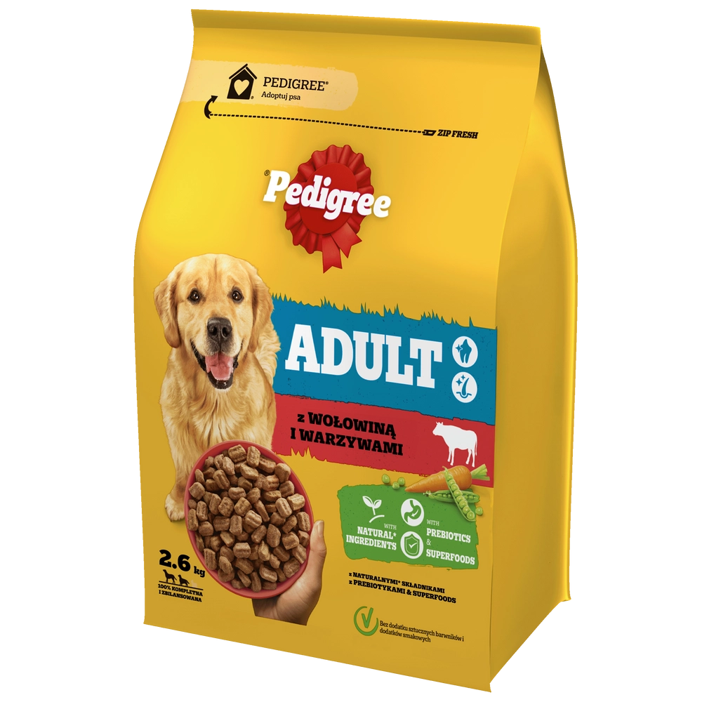 Pedigree wołowina adult średnie rasy, duże rasy 2,6 kg