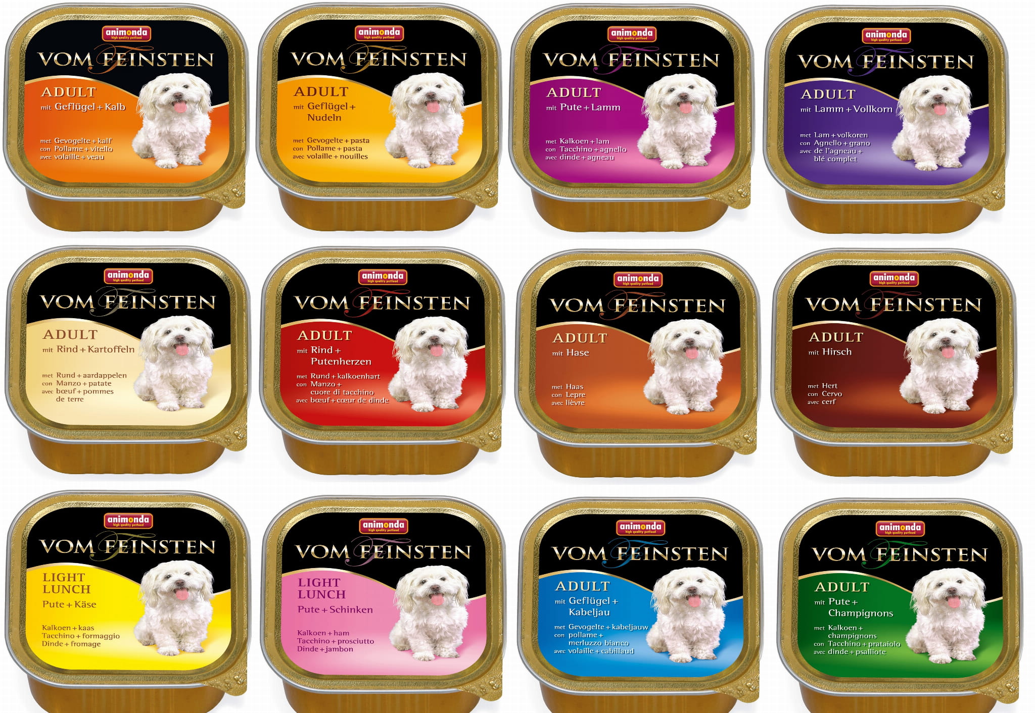 Animonda Vom Feinsten cielęcina, drób, indyk, jagnięcina, jeleń, królik, szynka, wołowina adult 150 g × 24