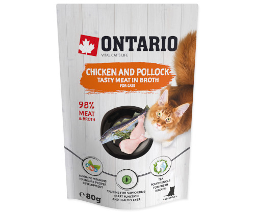 Ontario kurczak, mintaj w bulionie 80 g