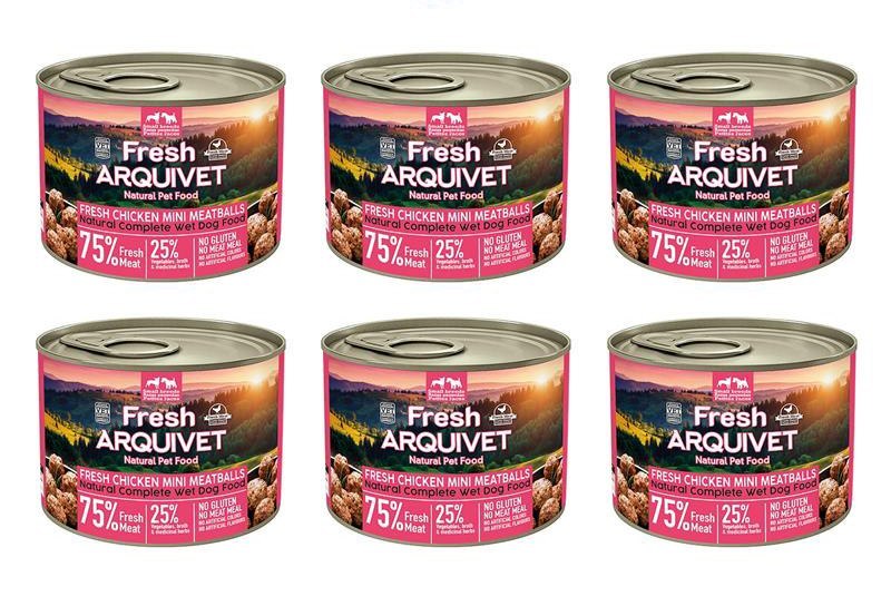 Arquivet Fresh kurczak z brokułami, dynią, groszkiem, marchewką adult małe rasy 200 g × 6