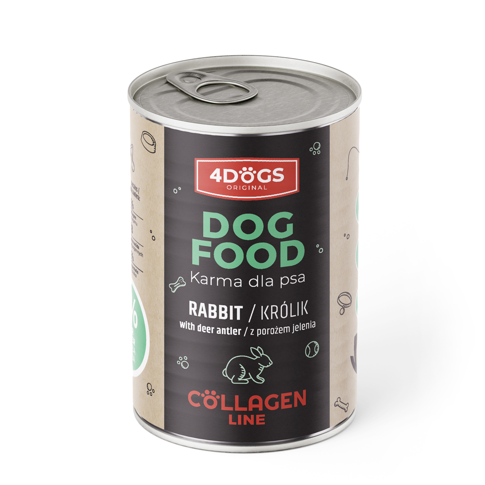 4Dogs Collagen Line królik 400 g