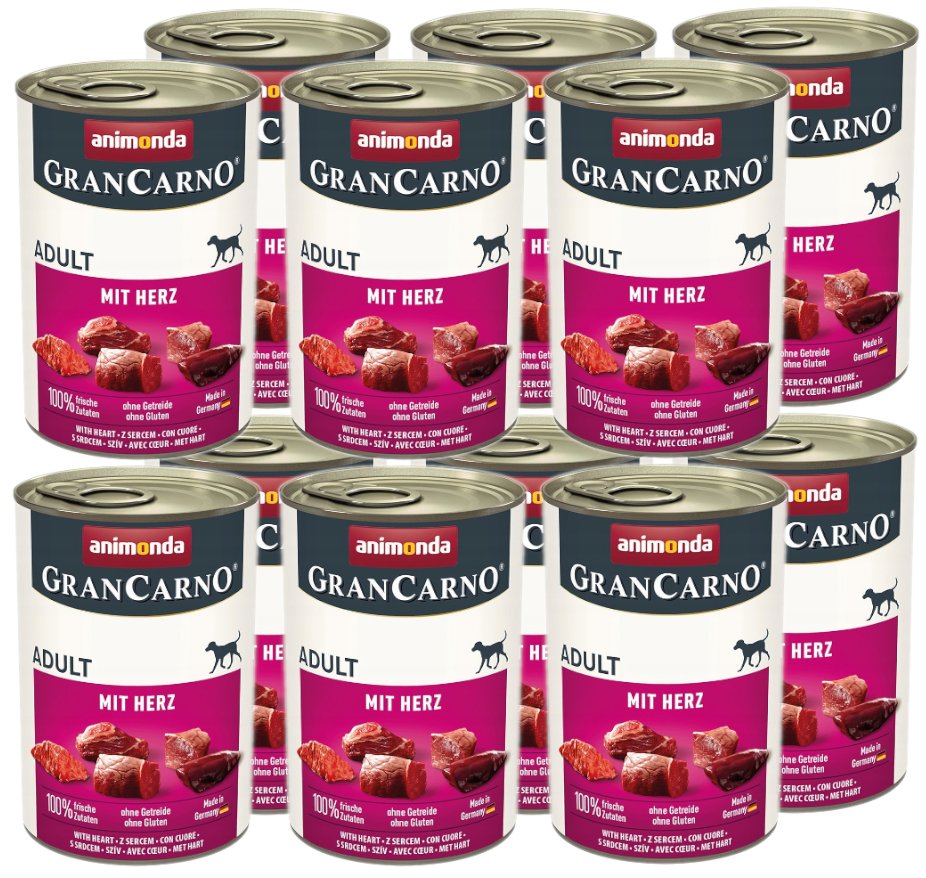 Animonda GranCarno serce, wieprzowina adult 400 g × 12